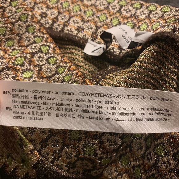 Zara High-Waisted Wide-Leg Metallic Jacquard Culottes - Picture 8 of 8